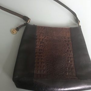 Brahmin black and brown leather purse